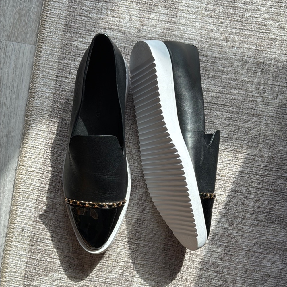 Karl Lagerfeld { Never Worn } Black Loafers with Chain Detail - Never Worn